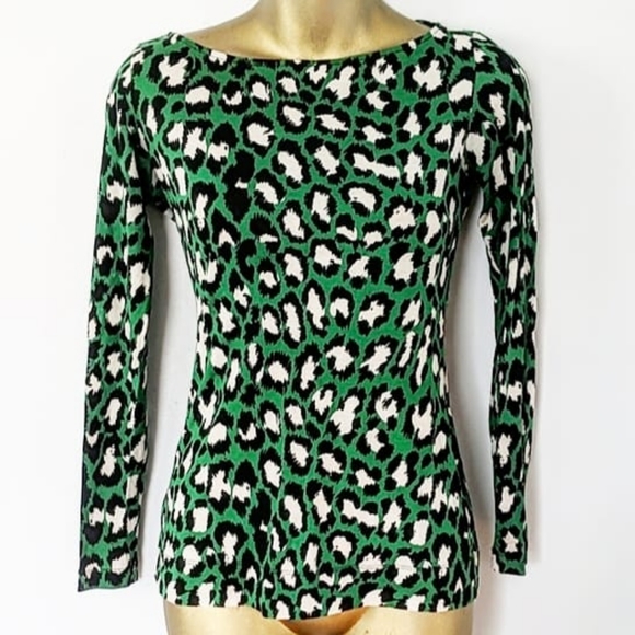 Diane Von Furstenberg Tops - Diane von Furstenberg leopard long sleeve top p xs